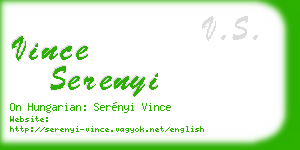 vince serenyi business card